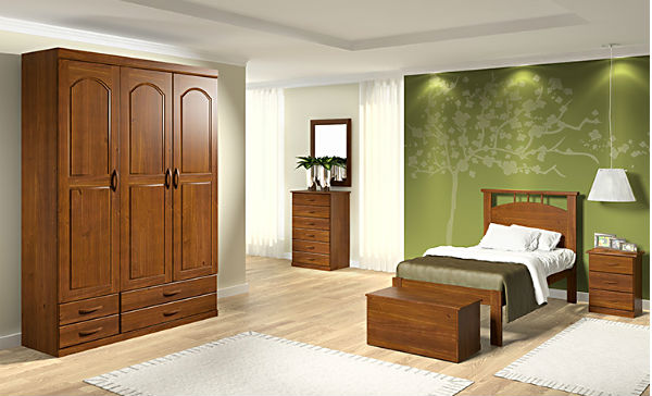 Quarto com Móveis de Madeira – Decoração