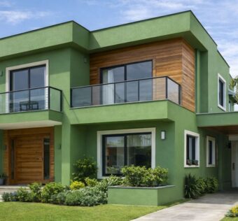 casa pintada de verde