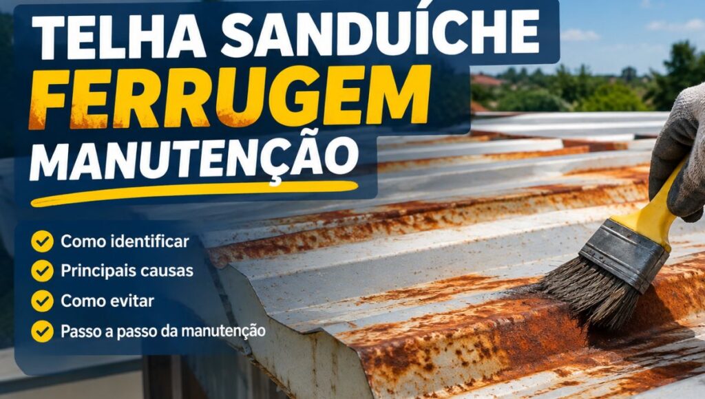 Telha Sanduíche: Guia Completo para Escolher, Instalar e Aproveitar o Melhor Custo-Benefício em 2026 4 Telha sanduíche, ferrugem